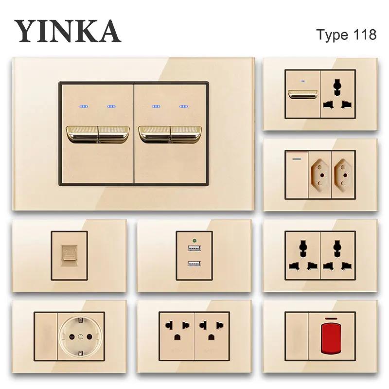 YINKA ȭ    ġ,  USB ܼƮ, EU,  , ̱ ǥ 220V  , 118mm x 72mm